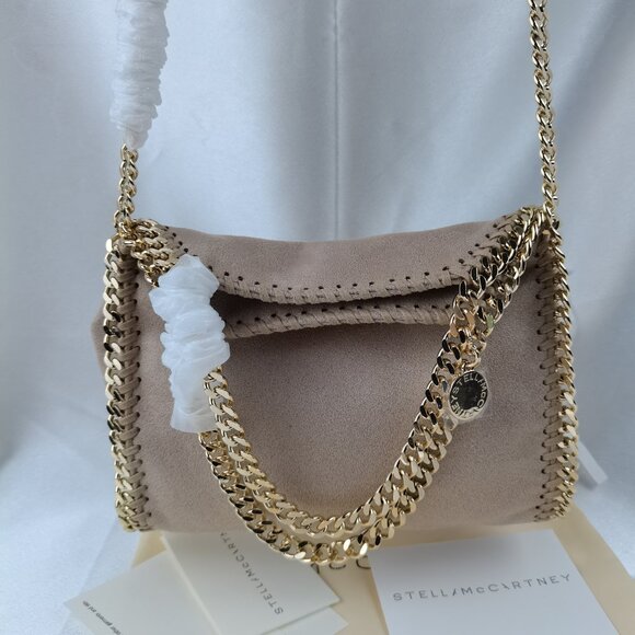 Stella Mccartney Mini Falabella Tote Bag Shoulder Bag Crossbody bag In Gold - Picture 11 of 16